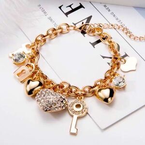 💕18k Gold “Alana” collection Crystal Charm Bracelet